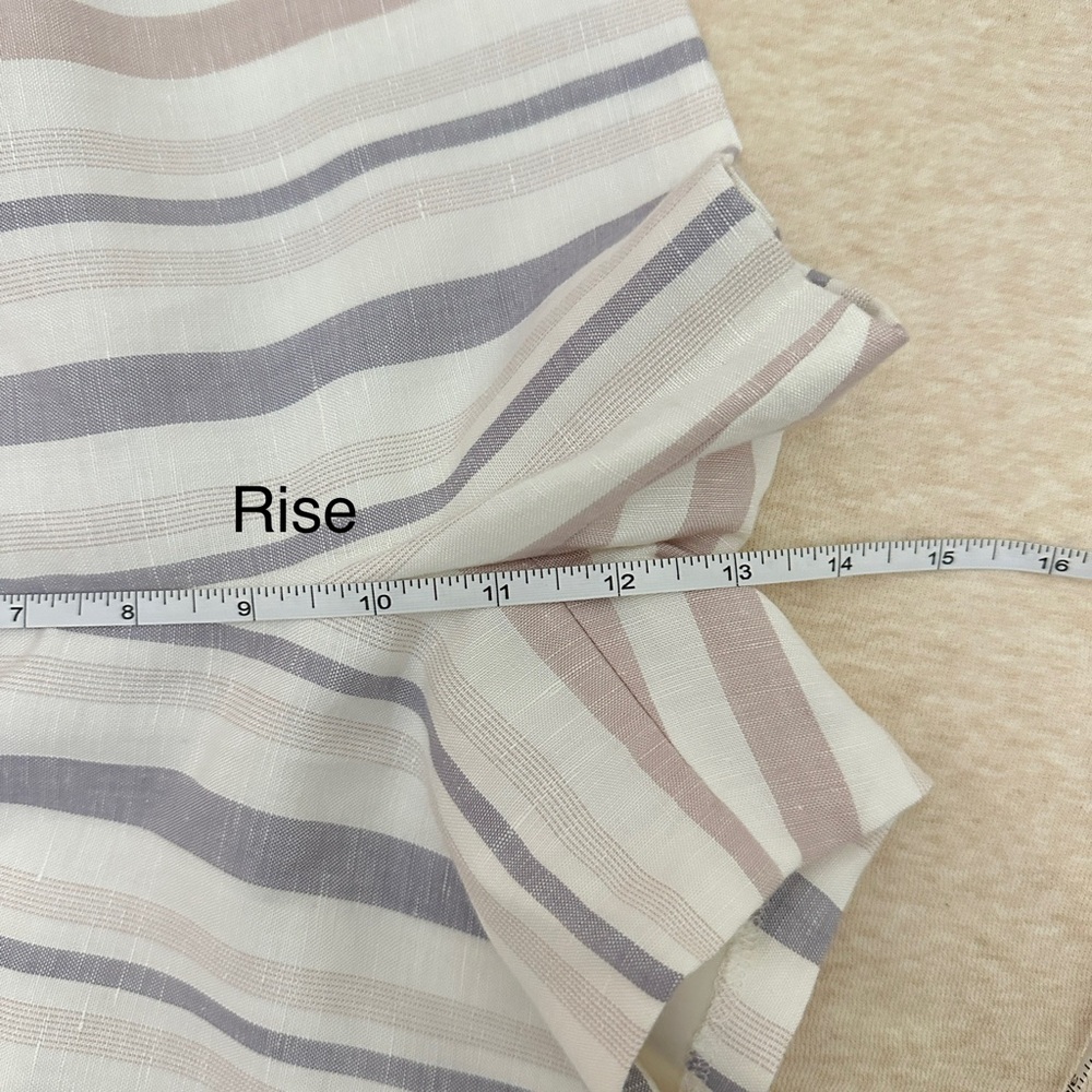 Express Women’s High Rise Midi Cream Linen With Zip Short Size 6 - Picture 8 of 13